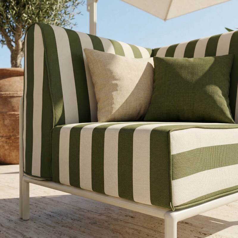 Ecksessel im gestreiften Design für modulare Outdoor-Sofa (2/8)