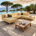 Ecksessel im gestreiften Design für modulare Outdoor-Sofa