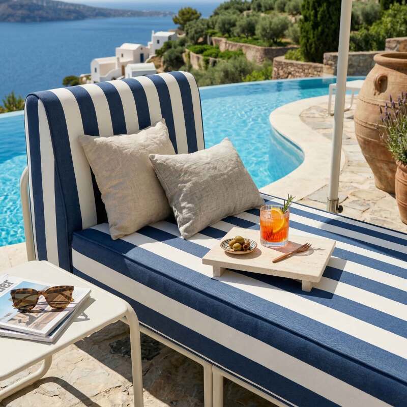 Chaiselongue im gestreiften Design für ein modulares Outdoor-Sofa (3/8)