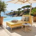 Chaiselongue im gestreiften Design für ein modulares Outdoor-Sofa