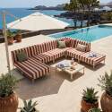 Chaiselongue im gestreiften Design für ein modulares Outdoor-Sofa