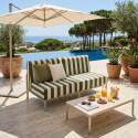 Modulare Gartenmöbel für 2 Personen bestehend aus 2 Sesseln im gestreiften Design