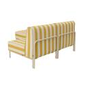 Modulare Gartenmöbel für 2 Personen bestehend aus 1 Sessel und 1 Chaiselongue im gestreiften Design