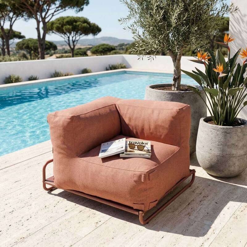 Ecksessel für modulare Outdoor-Sofa mit Gestell