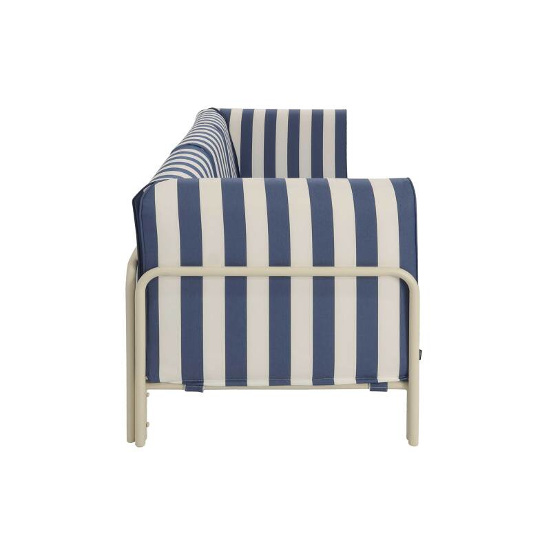 Modulare Gartenmöbel für 3 Personen bestehend aus 1 Sessel und 2 Ecksesseln im gestreiften Design (5/8)
