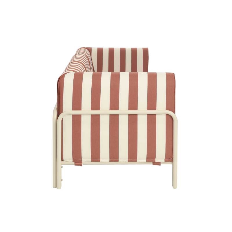 Modulare Gartenmöbel für 3 Personen bestehend aus 1 Sessel und 2 Ecksesseln im gestreiften Design (6/7)