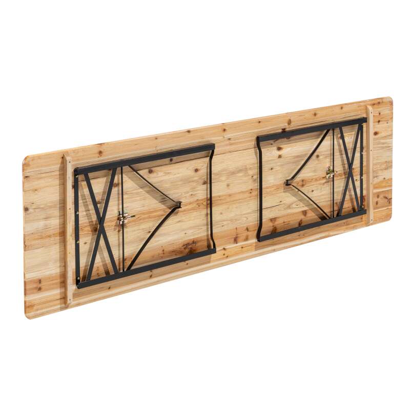 Tisch und Bänke aus Holz 220 cm - 5er-Set