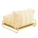 Sessel im gestreiften Design für ein modulares Outdoor-Sofa mit Gestell