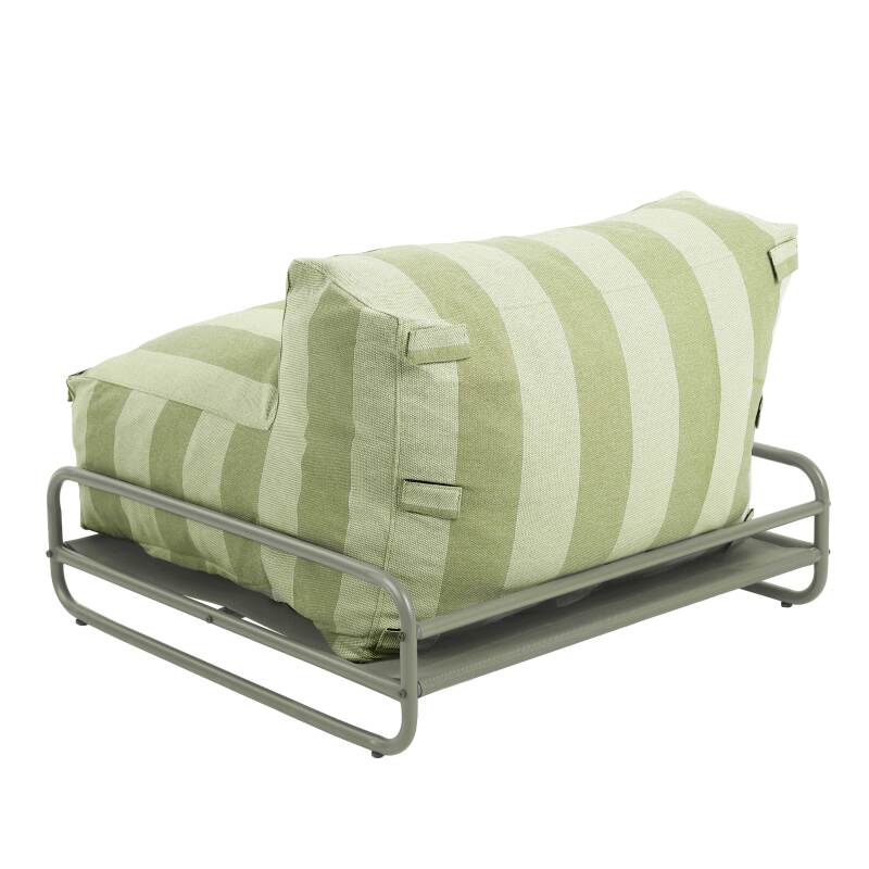 Sessel im gestreiften Design für ein modulares Outdoor-Sofa mit Gestell (4/6)