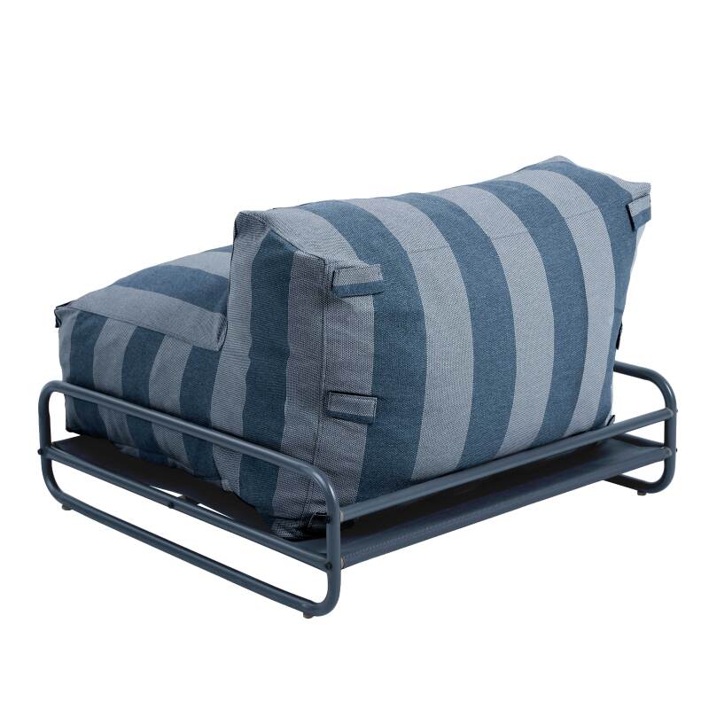 Sessel im gestreiften Design für ein modulares Outdoor-Sofa mit Gestell (3/5)