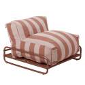 Sessel im gestreiften Design für ein modulares Outdoor-Sofa mit Gestell
