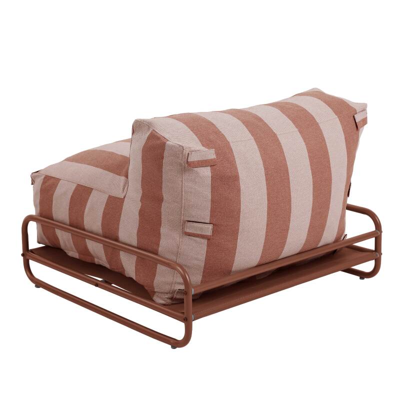 Sessel im gestreiften Design für ein modulares Outdoor-Sofa mit Gestell (4/6)