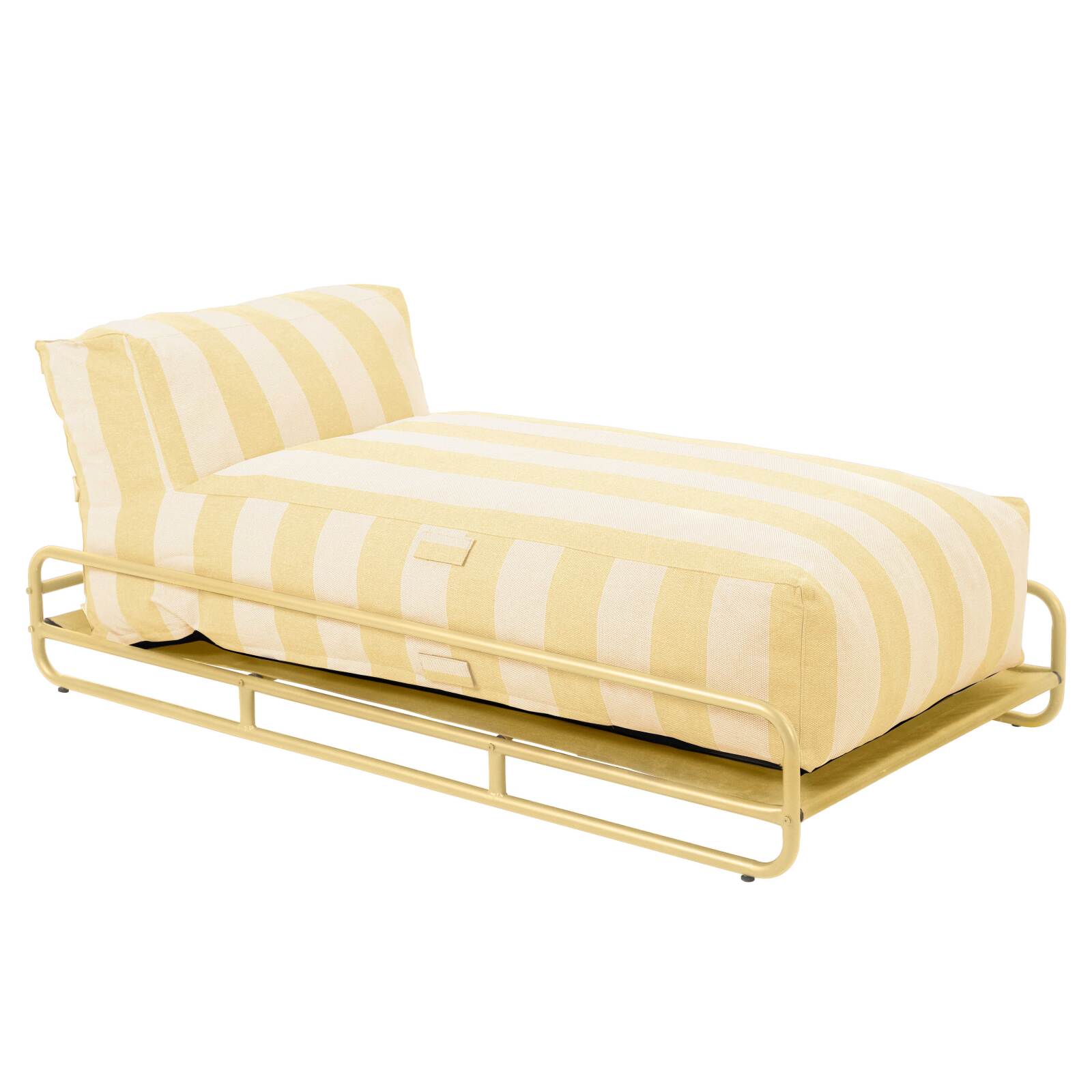 Chaiselongue im gestreiften Design für ein modulares Outdoor-Sofa mit Gestell