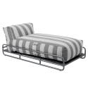 Chaiselongue im gestreiften Design für ein modulares Outdoor-Sofa mit Gestell