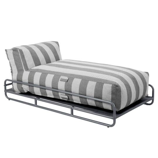 Chaiselongue im gestreiften Design für ein modulares Outdoor-Sofa mit Gestell | Oviala