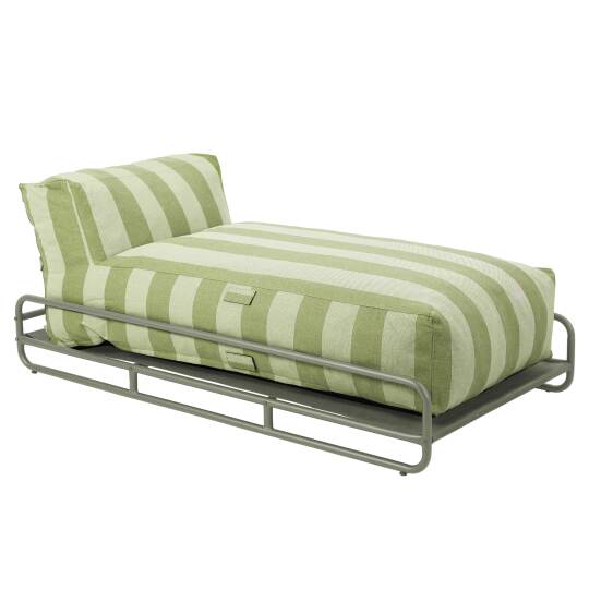Chaiselongue im gestreiften Design für ein modulares Outdoor-Sofa mit Gestell | Oviala