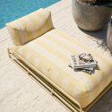 Chaiselongue im gestreiften Design für ein modulares Outdoor-Sofa mit Gestell