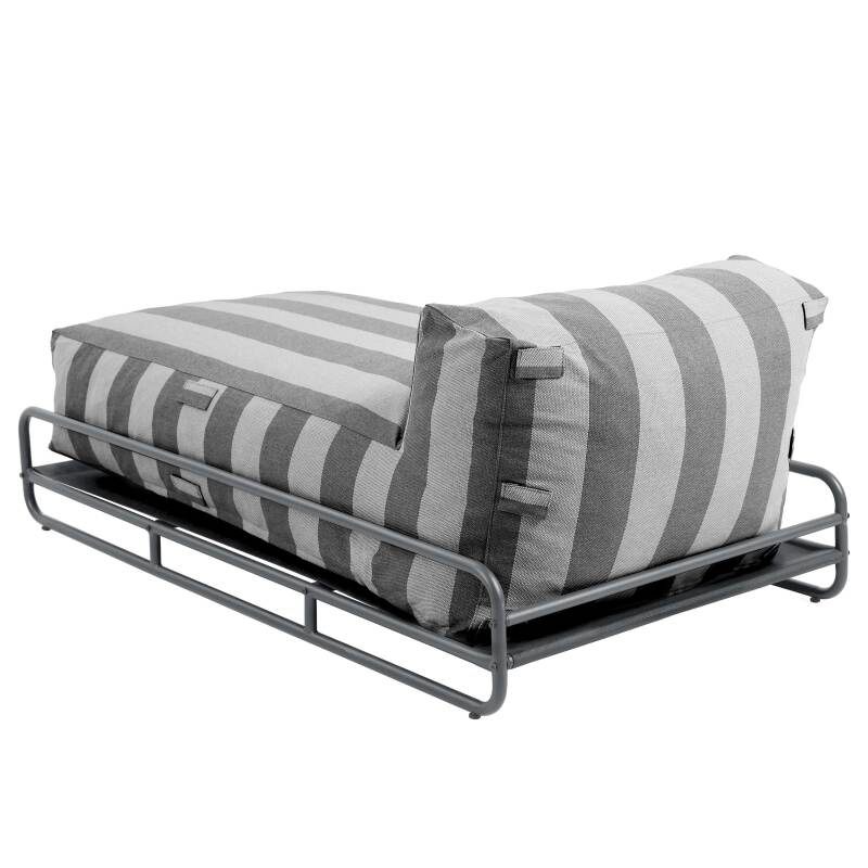 Chaiselongue im gestreiften Design für ein modulares Outdoor-Sofa mit Gestell (4/6)