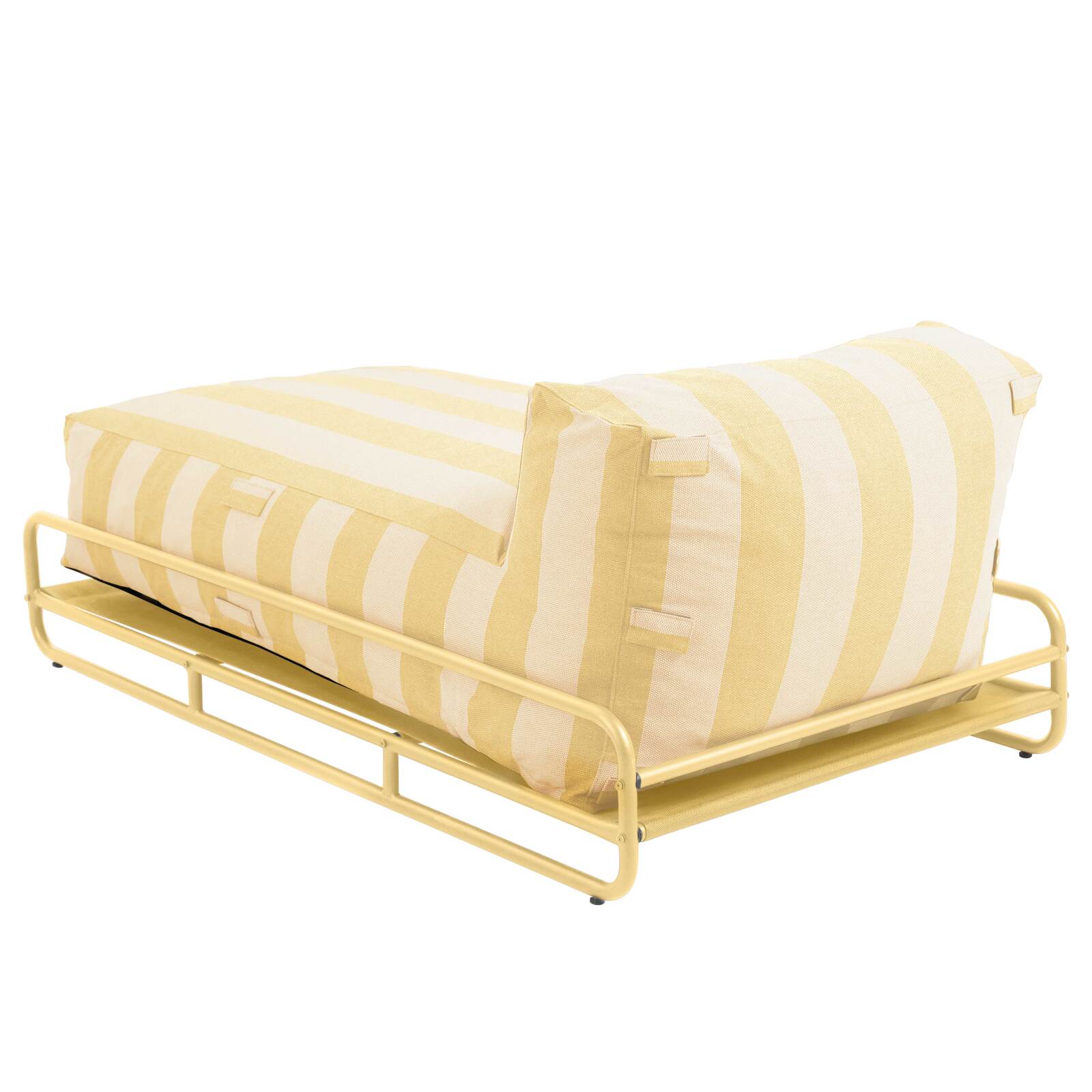 Chaiselongue im gestreiften Design für ein modulares Outdoor-Sofa mit Gestell