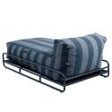 Chaiselongue im gestreiften Design für ein modulares Outdoor-Sofa mit Gestell