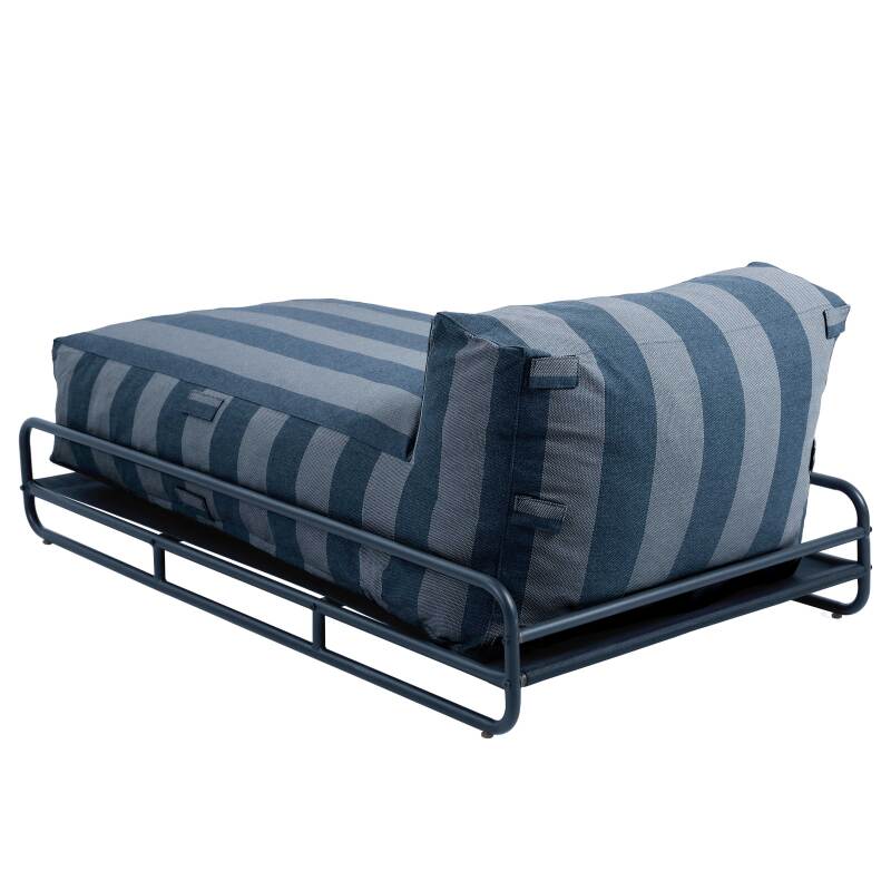 Chaiselongue im gestreiften Design für ein modulares Outdoor-Sofa mit Gestell (4/6)