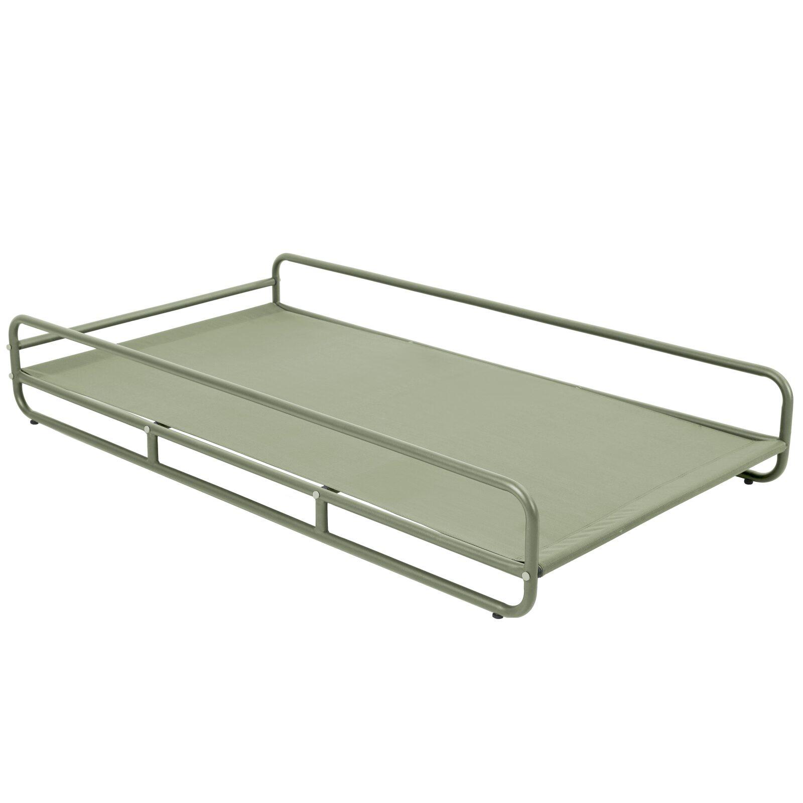 Chaiselongue im gestreiften Design für ein modulares Outdoor-Sofa mit Gestell