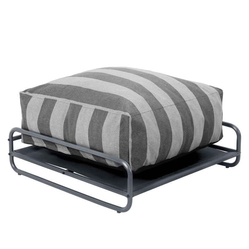 Sitzsack im gestreiften Design für ein modulares Outdoor-Sofa mit Gestell