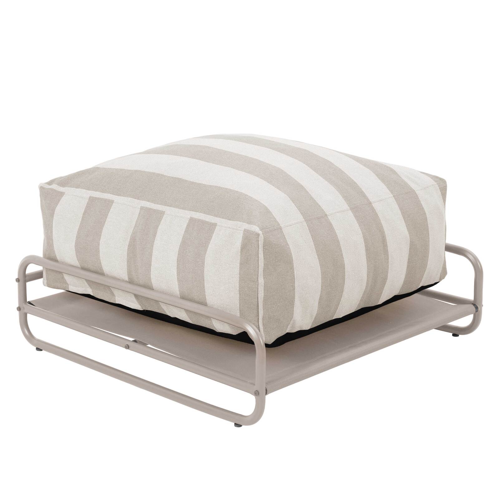 Sitzsack im gestreiften Design für ein modulares Outdoor-Sofa mit Gestell