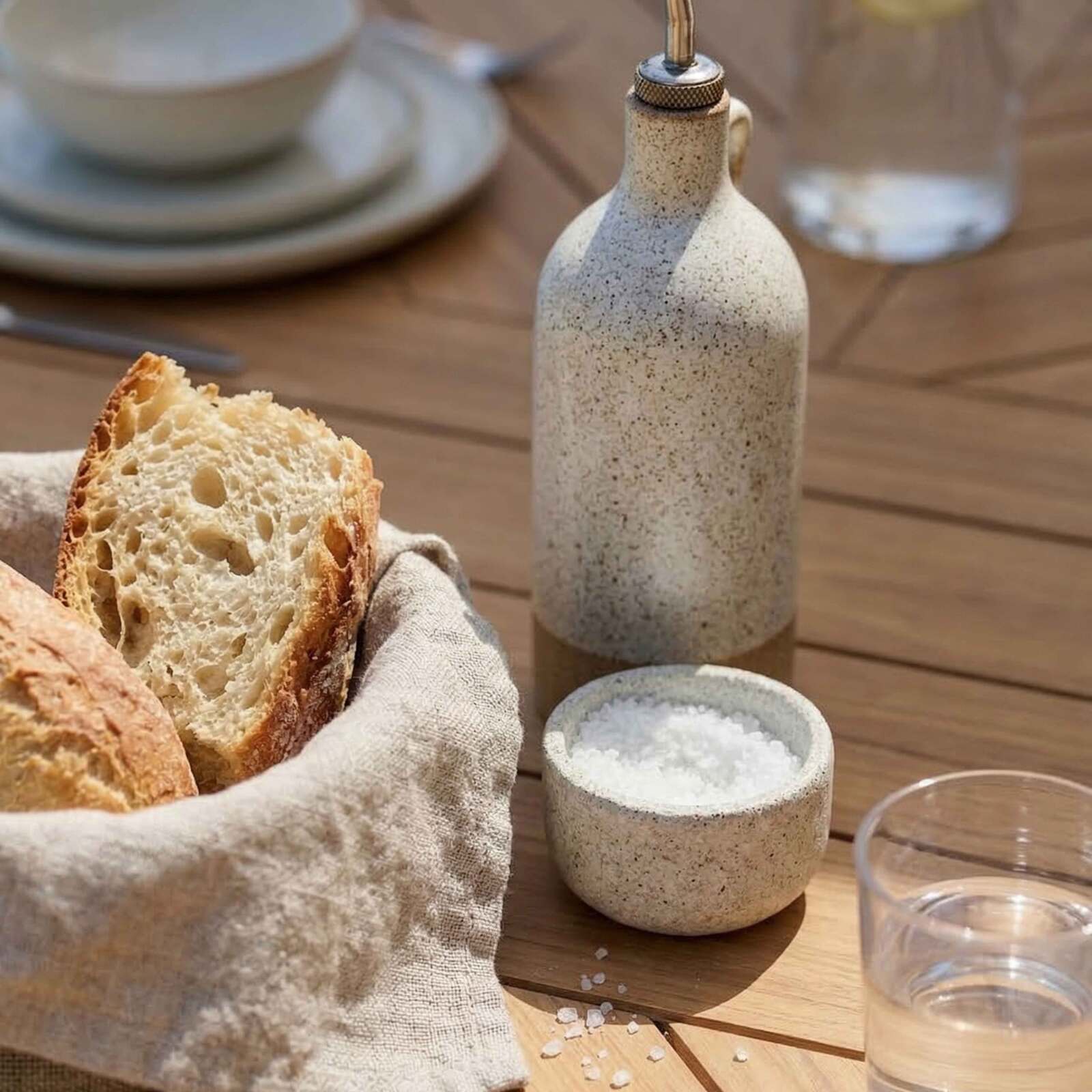 Ausziehbarer Gartentisch Holzoptik aus Aluminium und Polywood 8 bis 12 Personen 220/280x100 cm