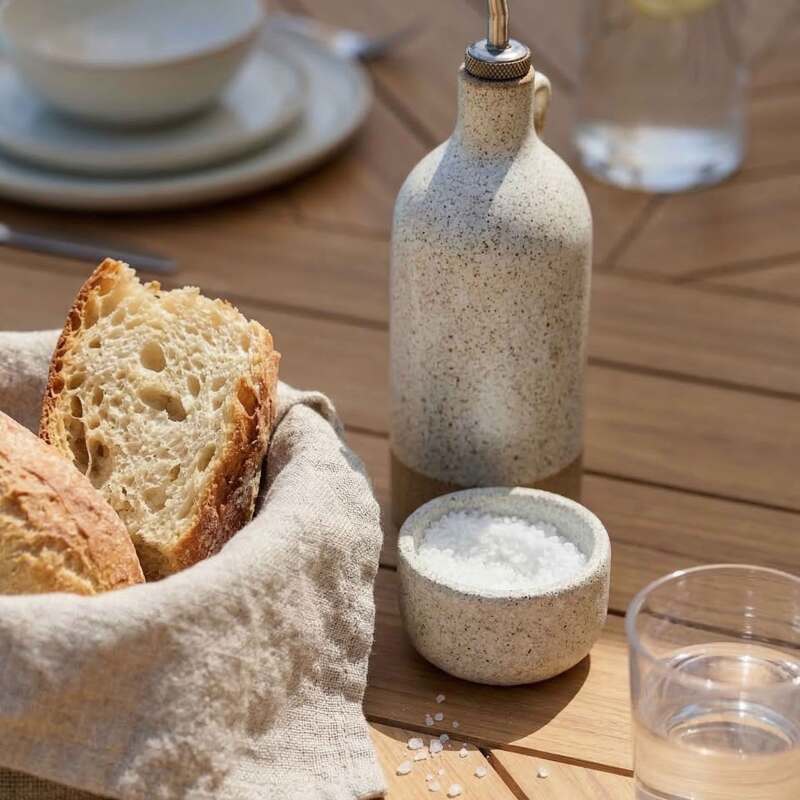 Ausziehbarer Gartentisch Holzoptik aus Aluminium und Polywood 8 bis 12 Personen 220/280x100 cm (3/8)