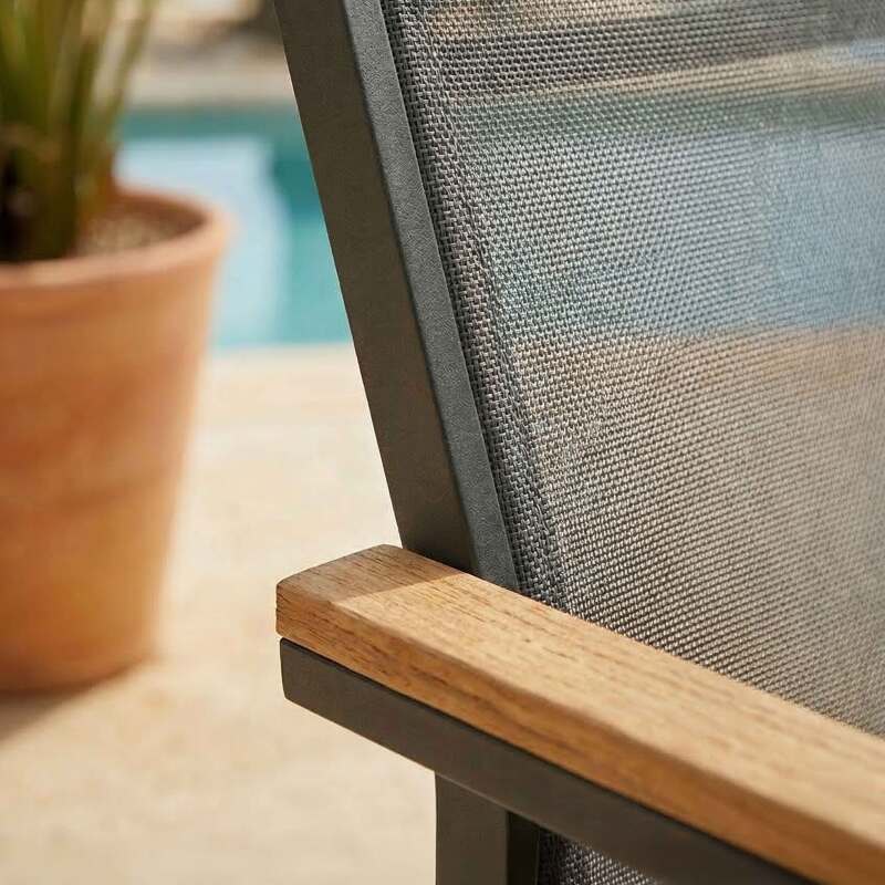 Gartenstuhl aus Aluminium und Textilene mit Armlehnen (2/8)