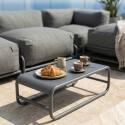 Modulare Gartenmöbel für 4 Personen mit Gestell, bestehend aus 1 Sessel, 2 Ecksesseln, 1 Sitzsack und 1 Couchtisch 