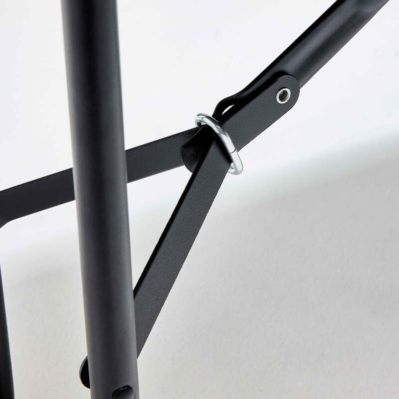 Schwarze klappbare Gartenbank für 3 Personen, 180 cm lang 