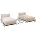 Modulare Gartenmöbel für 2 Personen mit Gestell, bestehend aus 2 Chaiselongues und Couchtisch