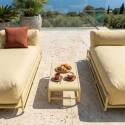 Modulare Gartenmöbel für 2 Personen mit Gestell, bestehend aus 2 Chaiselongues und Couchtisch