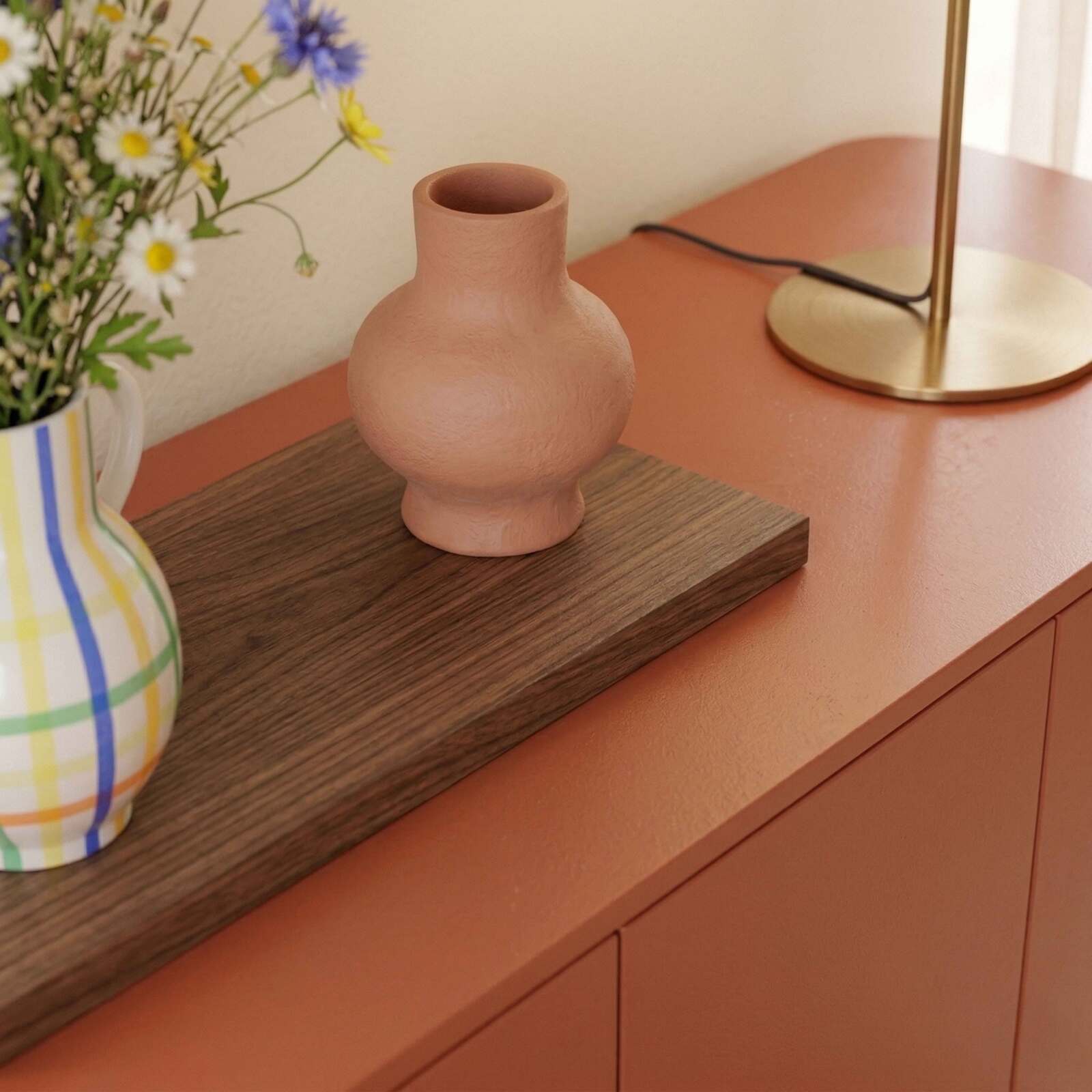Sideboard orange, 4 Türen, 160 cm
