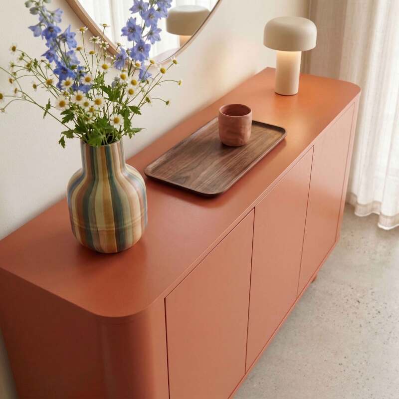 Sideboard orange, 3 Türen, 120 cm (2/8)