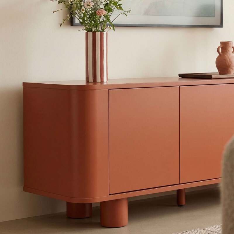 Lowboard orange, 120 cm, Retro-Stil (2/9)