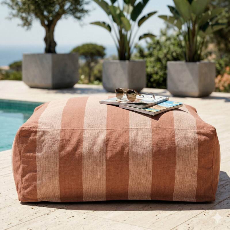 Sitzsack im gestreiften Design für ein modulares Outdoor-Sofa (2/6)