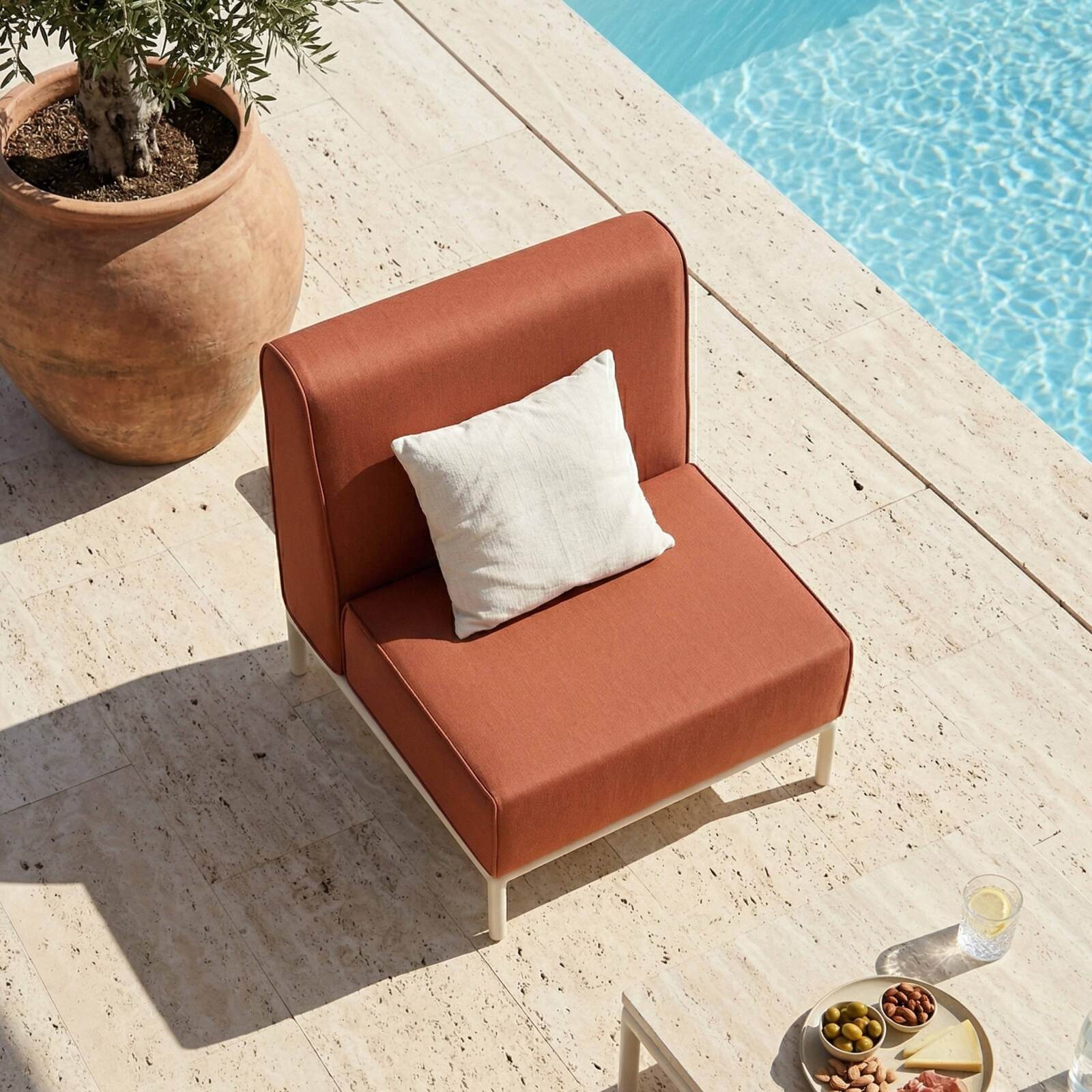 Sessel für ein modulares Outdoor-Sofa