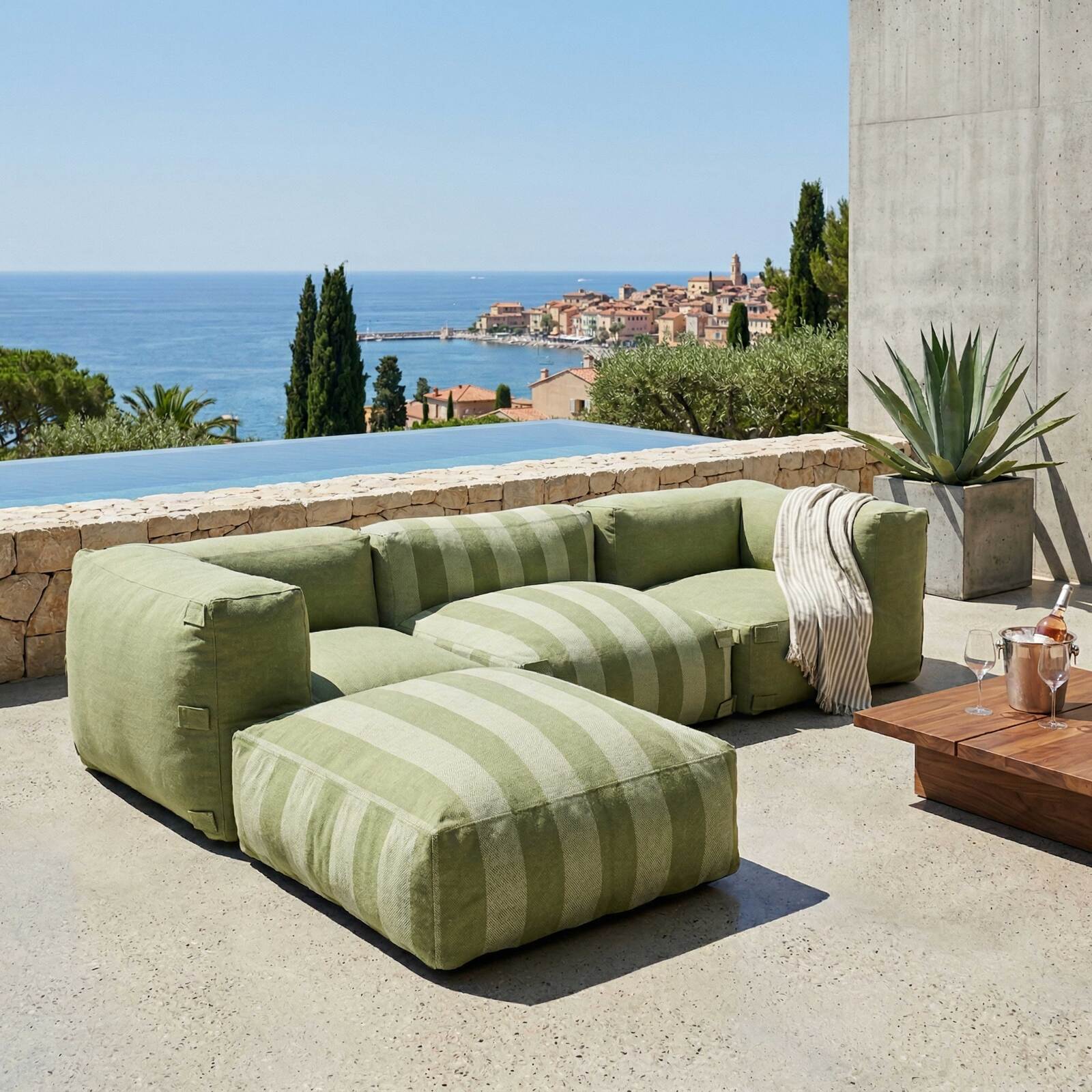 Ecksessel für modulare Outdoor-Sofa