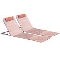 Set mit 2 gestreiften, faltbaren Strandliegen, 5 Liegepositionen
