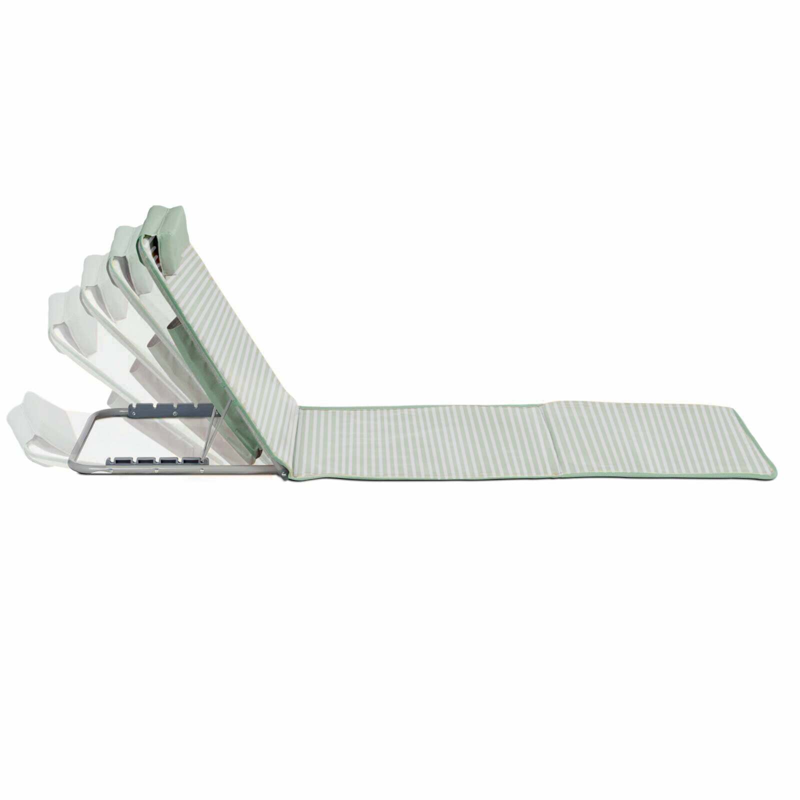 Set mit 2 gestreiften, faltbaren Strandliegen, 5 Liegepositionen