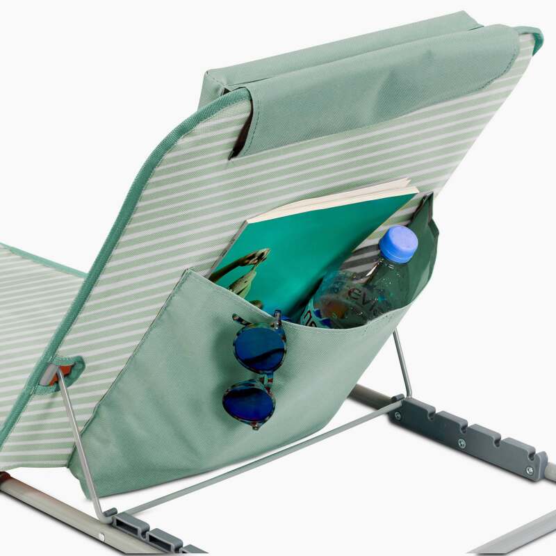 Set mit 2 gestreiften, faltbaren Strandliegen, 5 Liegepositionen (3/7)