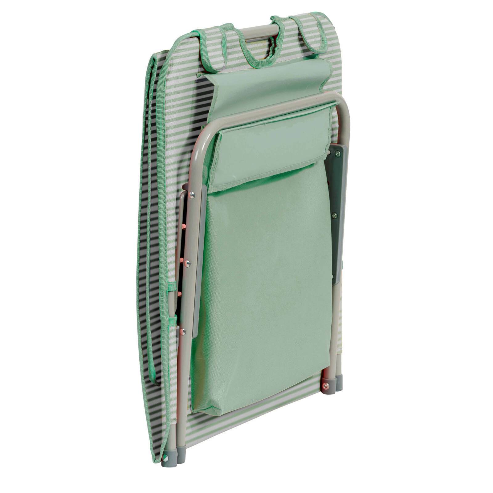 Set mit 2 gestreiften, faltbaren Strandliegen, 5 Liegepositionen