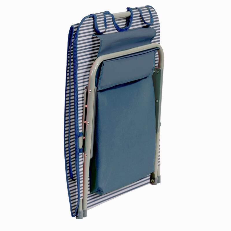 Set mit 2 gestreiften, faltbaren Strandliegen, 5 Liegepositionen (5/7)