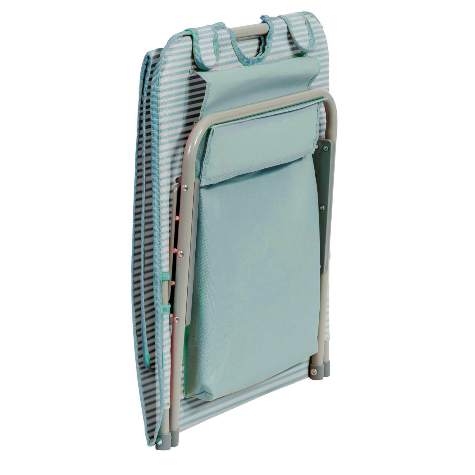 Set mit 2 gestreiften, faltbaren Strandliegen, 5 Liegepositionen