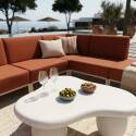 Modulare Gartenmöbel für 6 Personen bestehend aus 3 Sesseln, 1 Ecksessel, 1 Chaiselongue und 1 Sitzsack