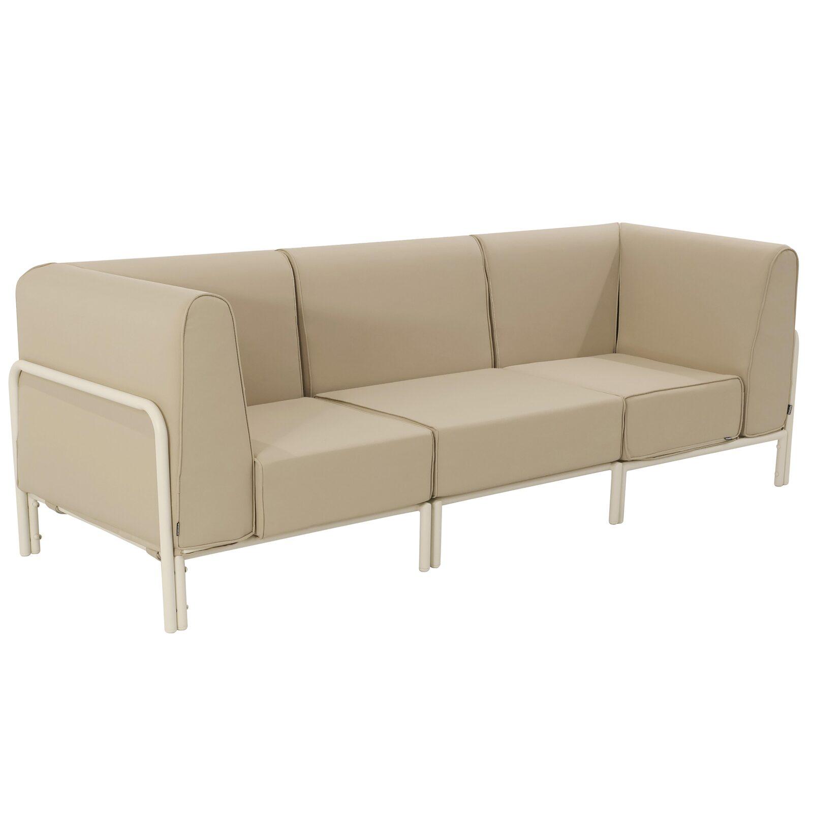 Modulare Gartenmöbel für 3 Personen bestehend aus 1 Sessel und 2 Ecksesseln