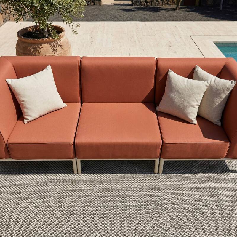 Modulare Gartenmöbel für 3 Personen bestehend aus 1 Sessel und 2 Ecksesseln (3/7)